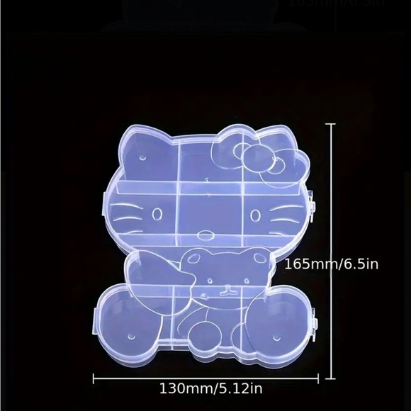 ‼️$7‼️ Hello Kitty Plastic Jewelry Charms Storage Box Case Pink - Picture 9 of 11